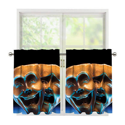 The Sock And Buskin Theatre Masks Print Tier Curtains