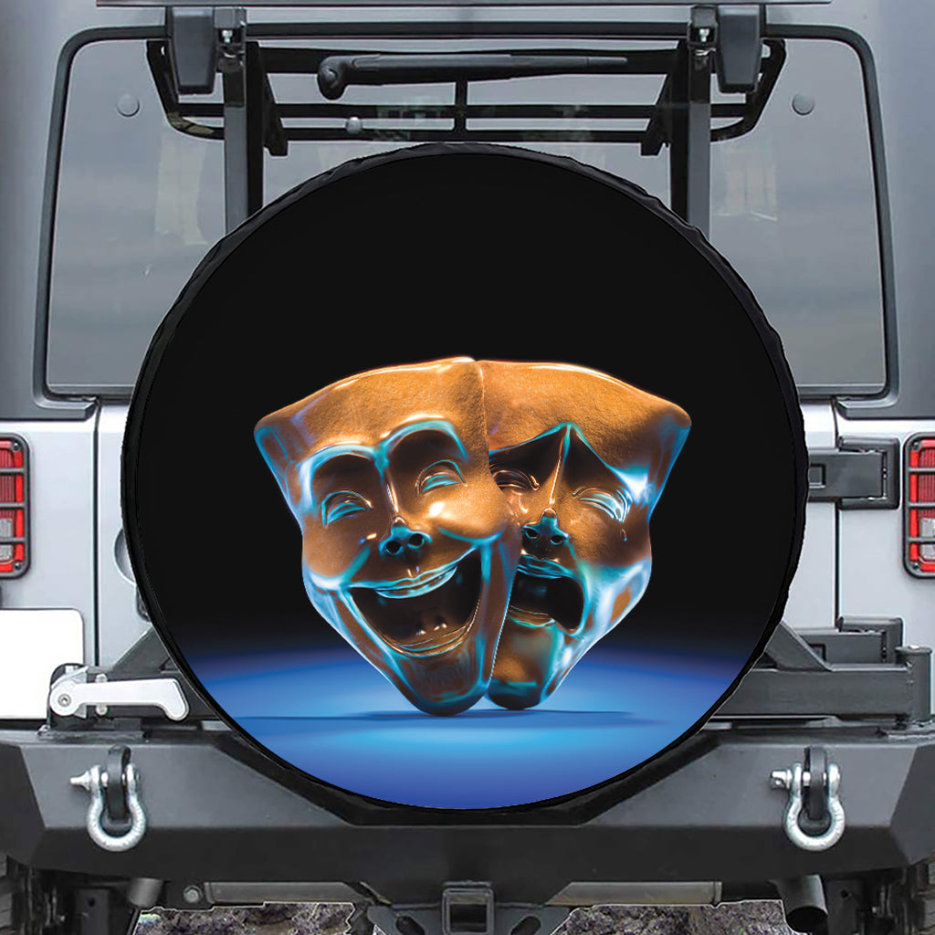 The Sock And Buskin Theatre Masks Print Tire Cover