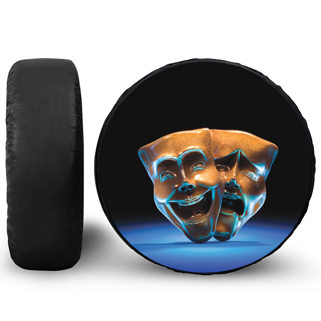 The Sock And Buskin Theatre Masks Print Tire Cover