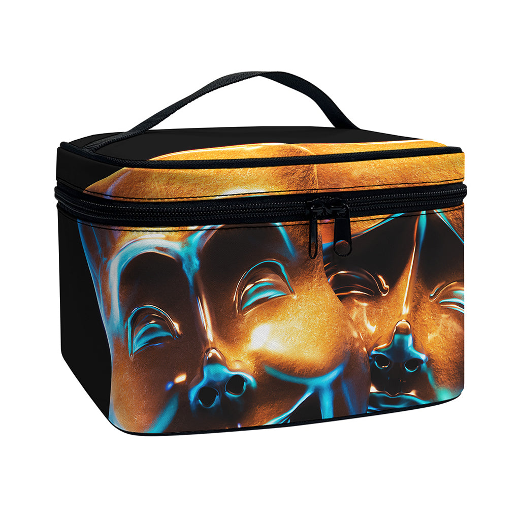 The Sock And Buskin Theatre Masks Print Travel Makeup Bag