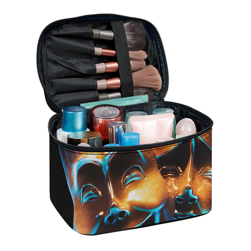 The Sock And Buskin Theatre Masks Print Travel Makeup Bag