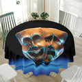 The Sock And Buskin Theatre Masks Print Waterproof Round Tablecloth