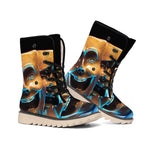 The Sock And Buskin Theatre Masks Print Winter Boots