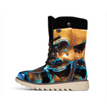 The Sock And Buskin Theatre Masks Print Winter Boots