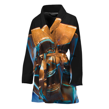 The Sock And Buskin Theatre Masks Print Women's Bathrobe