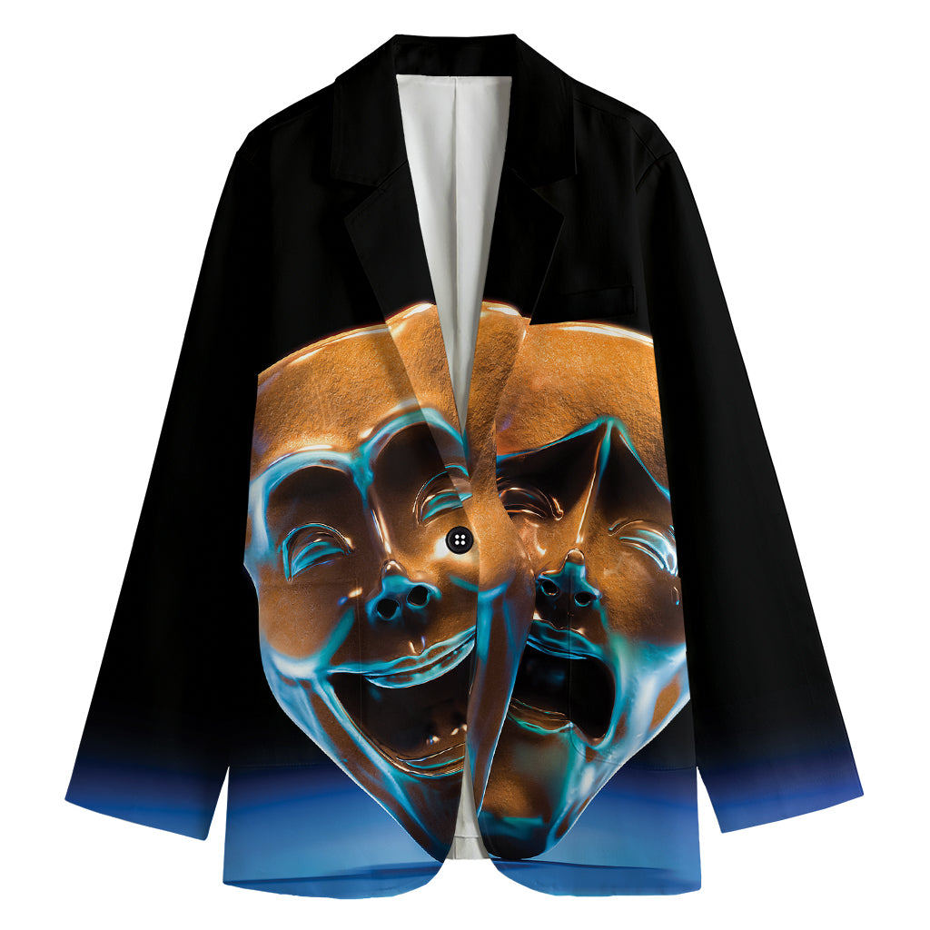 The Sock And Buskin Theatre Masks Print Women's Blazer