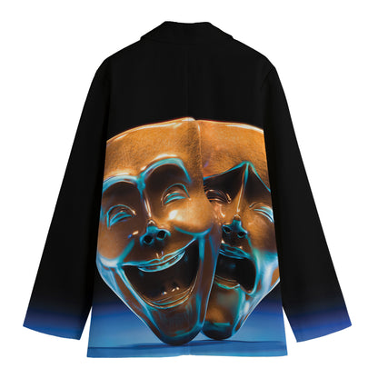 The Sock And Buskin Theatre Masks Print Women's Blazer