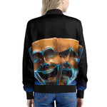 The Sock And Buskin Theatre Masks Print Women's Bomber Jacket
