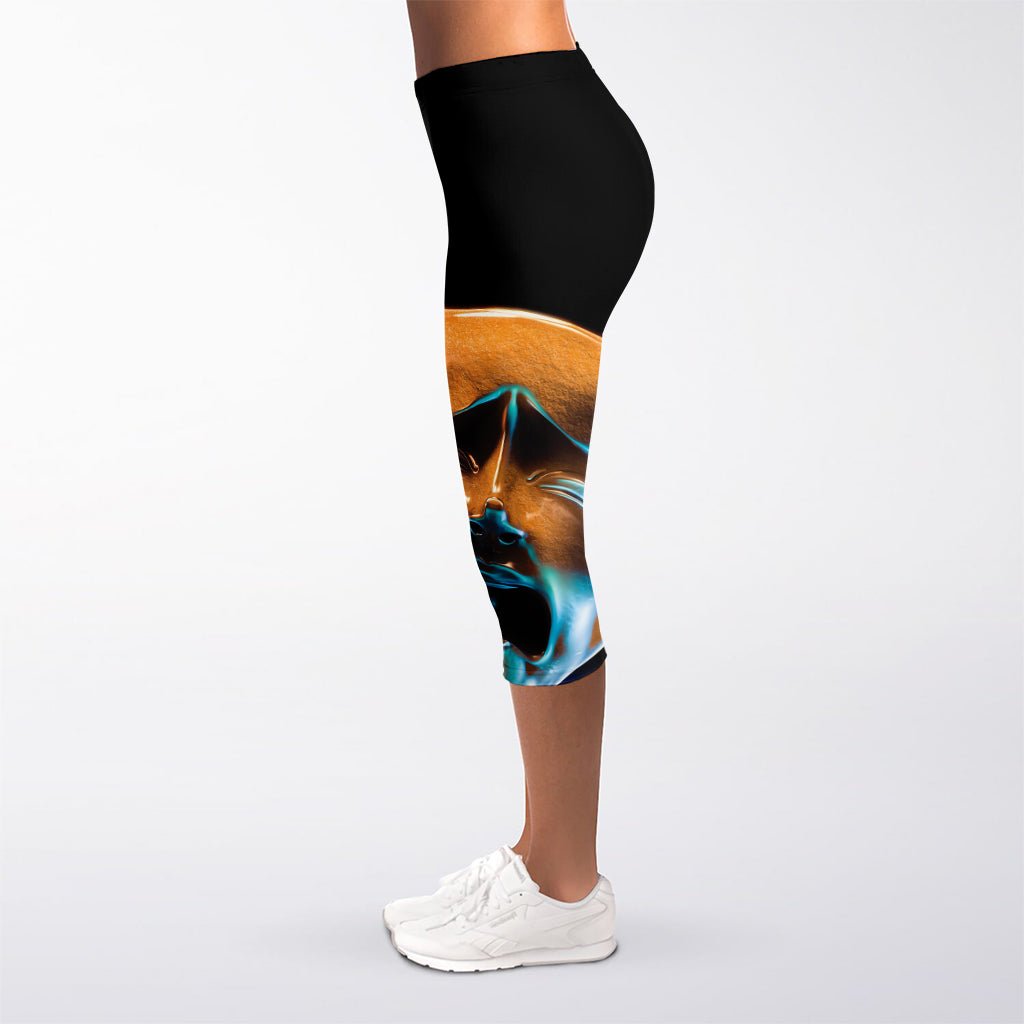The Sock And Buskin Theatre Masks Print Women's Capri Leggings
