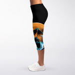 The Sock And Buskin Theatre Masks Print Women's Capri Leggings