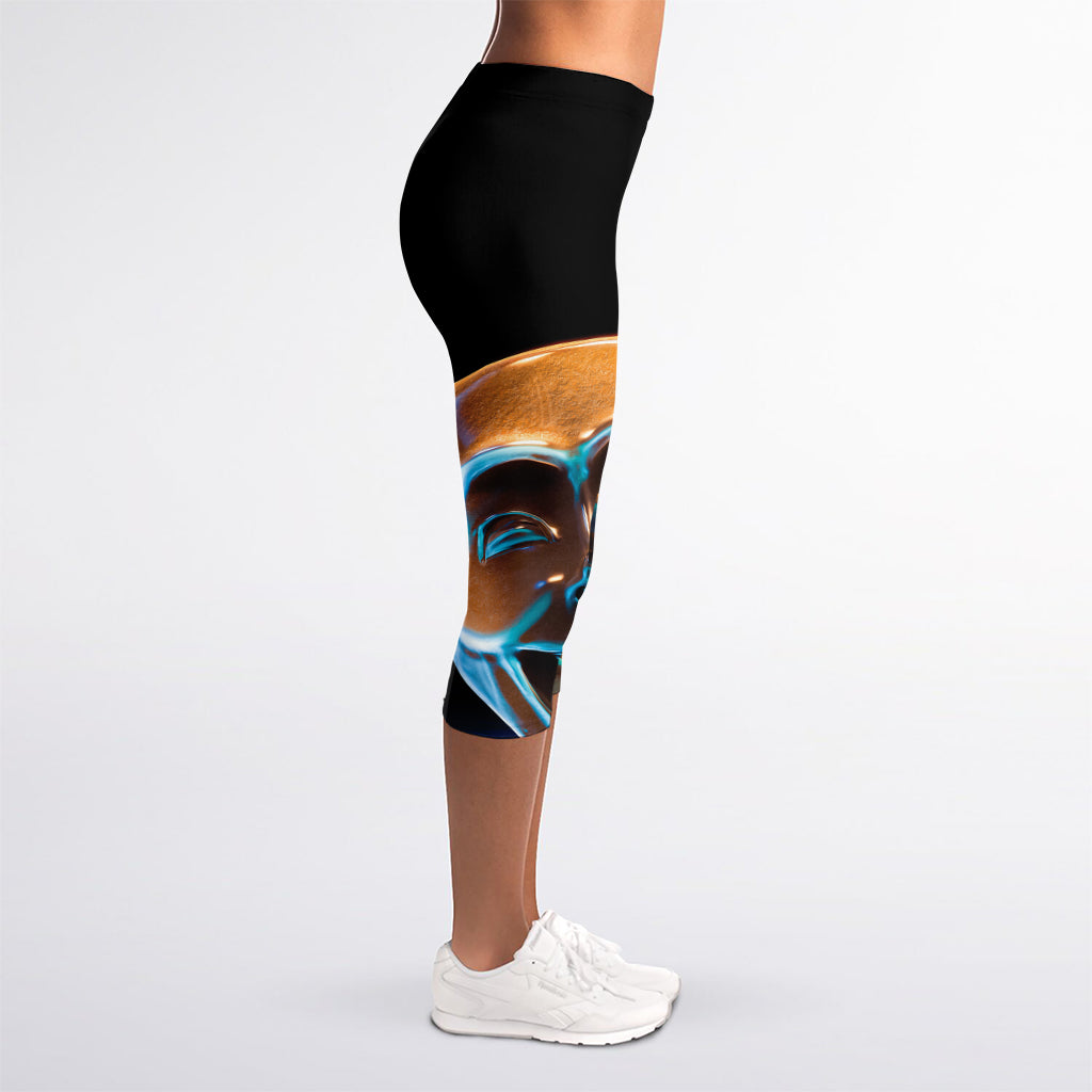 The Sock And Buskin Theatre Masks Print Women's Capri Leggings