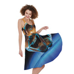 The Sock And Buskin Theatre Masks Print Women's Sleeveless Dress