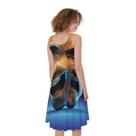 The Sock And Buskin Theatre Masks Print Women's Sleeveless Dress