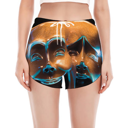 The Sock And Buskin Theatre Masks Print Women's Split Running Shorts
