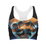 The Sock And Buskin Theatre Masks Print Women's Sports Bra