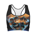 The Sock And Buskin Theatre Masks Print Women's Sports Bra