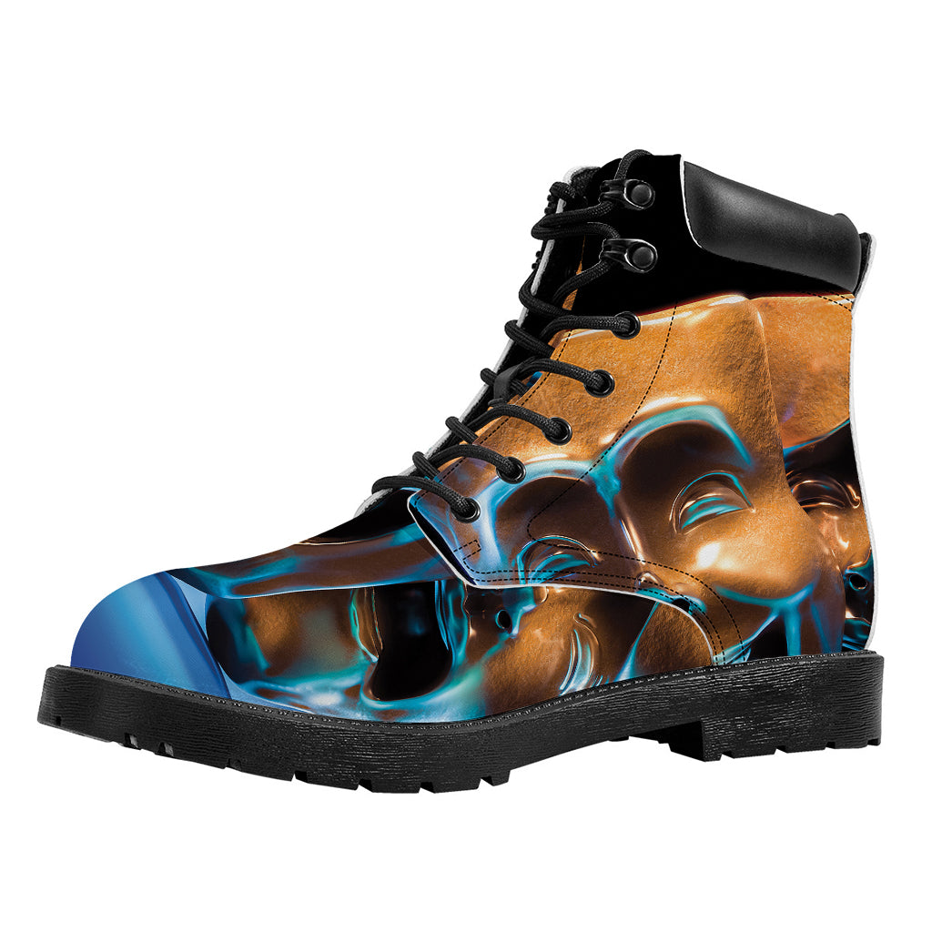 The Sock And Buskin Theatre Masks Print Work Boots