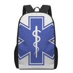 The Star Of Life Paramedic Symbol Print 17 Inch Backpack