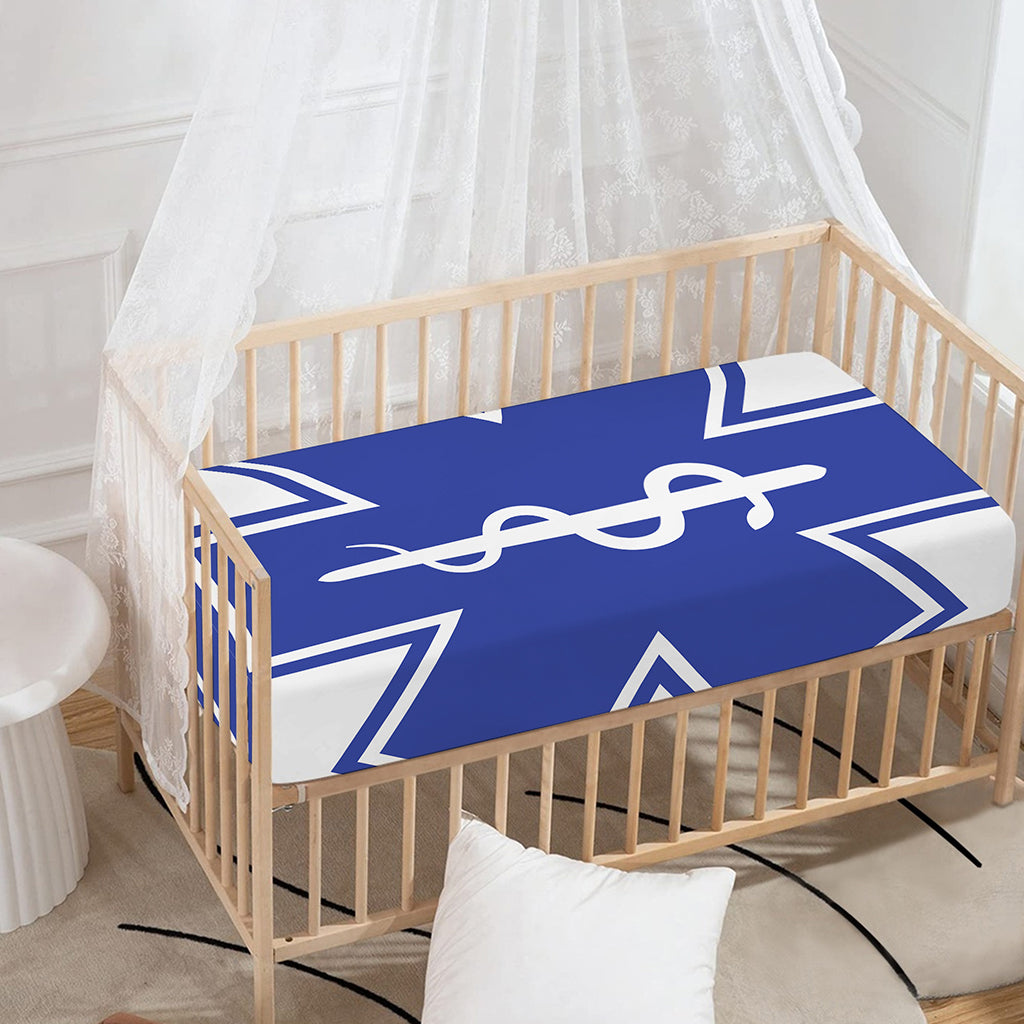 The Star Of Life Paramedic Symbol Print Baby Crib Sheet