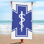The Star Of Life Paramedic Symbol Print Beach Towel