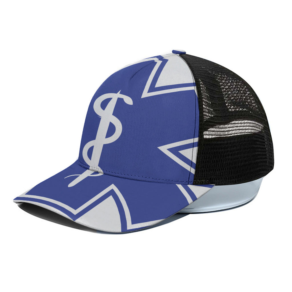 The Star Of Life Paramedic Symbol Print Black Mesh Trucker Cap