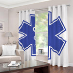 The Star Of Life Paramedic Symbol Print Blackout Grommet Curtains