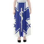 The Star Of Life Paramedic Symbol Print Chiffon Maxi Skirt
