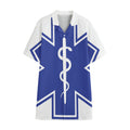 The Star Of Life Paramedic Symbol Print Cotton Hawaiian Shirt