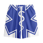The Star Of Life Paramedic Symbol Print Cotton Shorts