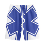 The Star Of Life Paramedic Symbol Print Cotton Shorts