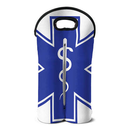 The Star Of Life Paramedic Symbol Print Double Neoprene Wine Tote