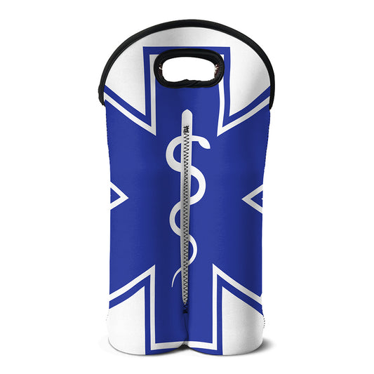The Star Of Life Paramedic Symbol Print Double Neoprene Wine Tote