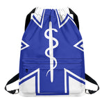 The Star Of Life Paramedic Symbol Print Drawstring Backpack