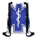 The Star Of Life Paramedic Symbol Print Drawstring Backpack