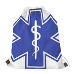 The Star Of Life Paramedic Symbol Print Drawstring Bag