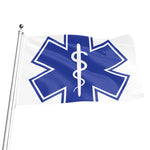 The Star Of Life Paramedic Symbol Print Flag