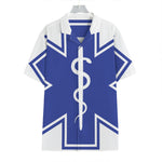 The Star Of Life Paramedic Symbol Print Hawaiian Shirt