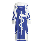 The Star Of Life Paramedic Symbol Print Hooded Bathrobe