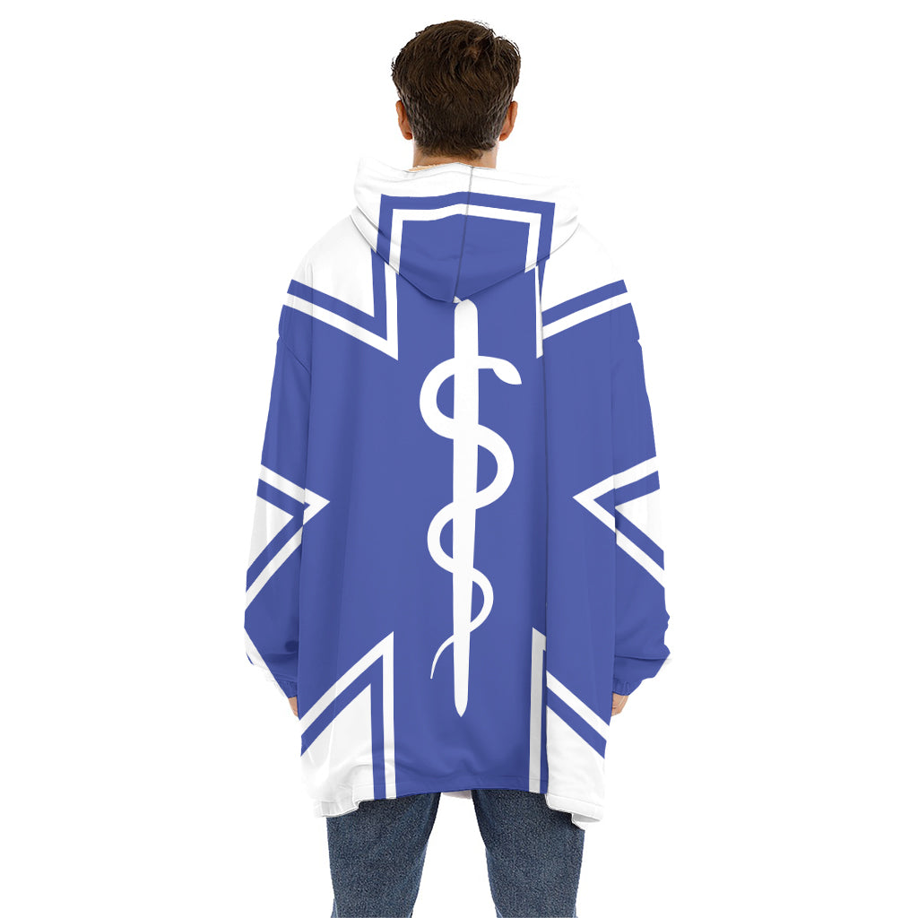 The Star Of Life Paramedic Symbol Print Hoodie Blanket