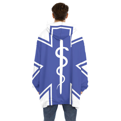 The Star Of Life Paramedic Symbol Print Hoodie Blanket