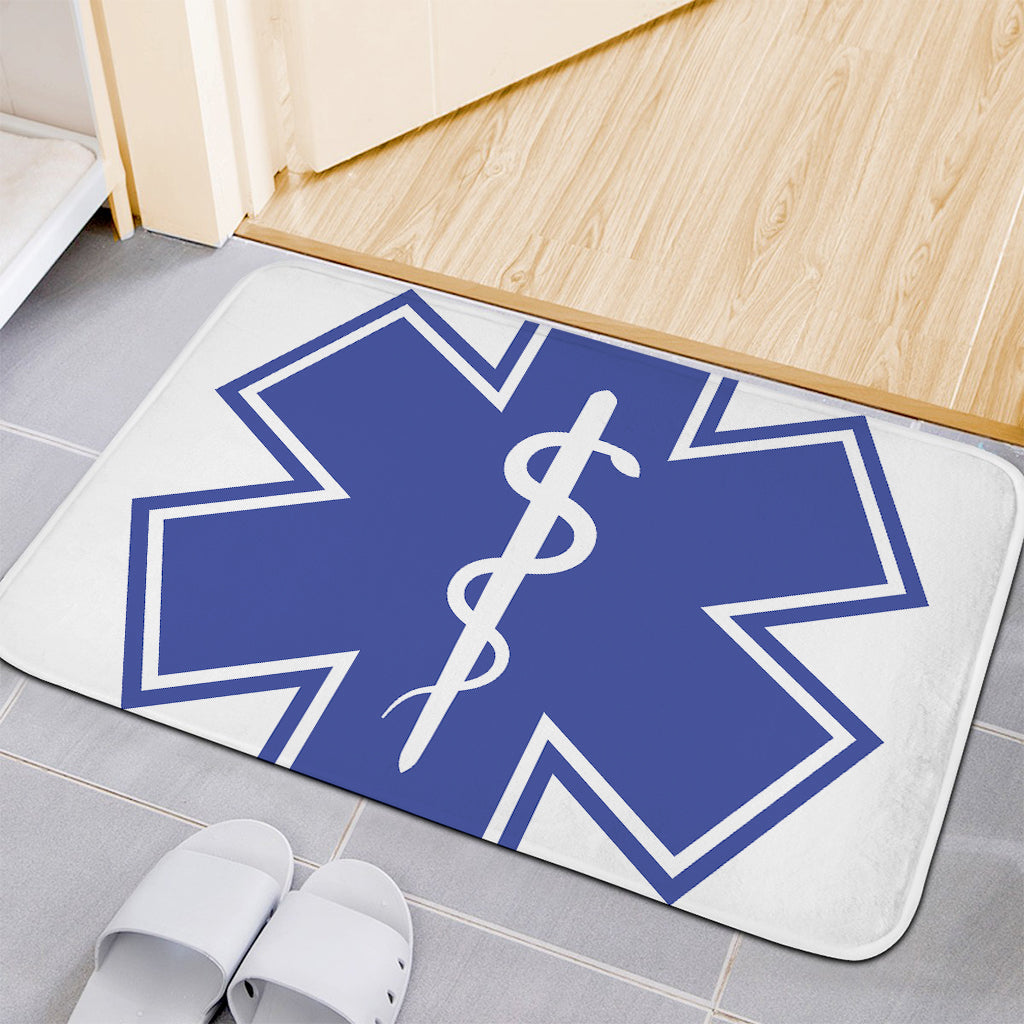 The Star Of Life Paramedic Symbol Print Indoor Door Mat