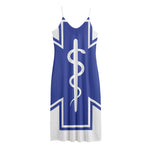 The Star Of Life Paramedic Symbol Print Jersey Midi Cami Dress