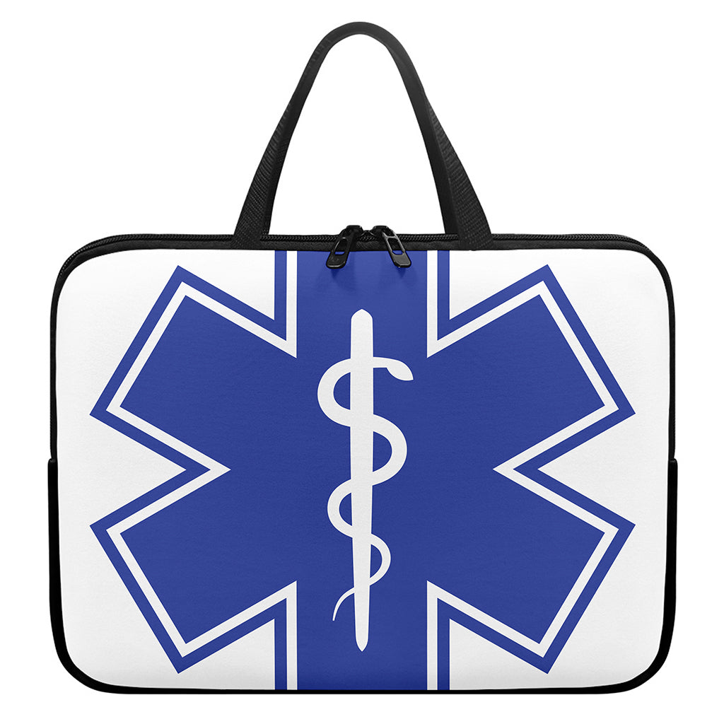 The Star Of Life Paramedic Symbol Print Laptop Sleeve With Handle