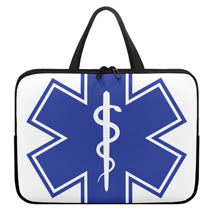 The Star Of Life Paramedic Symbol Print Laptop Sleeve With Handle