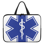 The Star Of Life Paramedic Symbol Print Laptop Sleeve With Handle