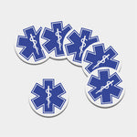 The Star Of Life Paramedic Symbol Print Leather Coaster Set