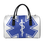 The Star Of Life Paramedic Symbol Print Leather Duffle Bag