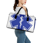 The Star Of Life Paramedic Symbol Print Leather Duffle Bag