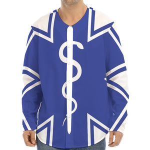 The Star Of Life Paramedic Symbol Print Long Sleeve Baseball Jersey