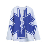 The Star Of Life Paramedic Symbol Print Long Sleeve Short Coat